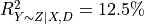 R^2_{Y\sim Z\mid X, D} = 12.5\%